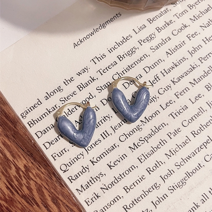 ブルー | ハートモチーフ キャッチレスピアス 10243 | G&L Style