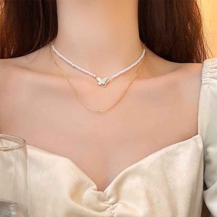 バタフライモチーフ 2連ネックレス 10367 | G&L Style | 詳細画像1 