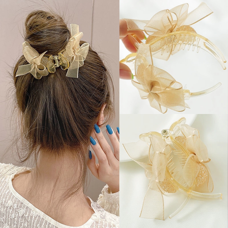 リボンモチーフヘアクリップ 10420[品番：XB000010686]｜G&L