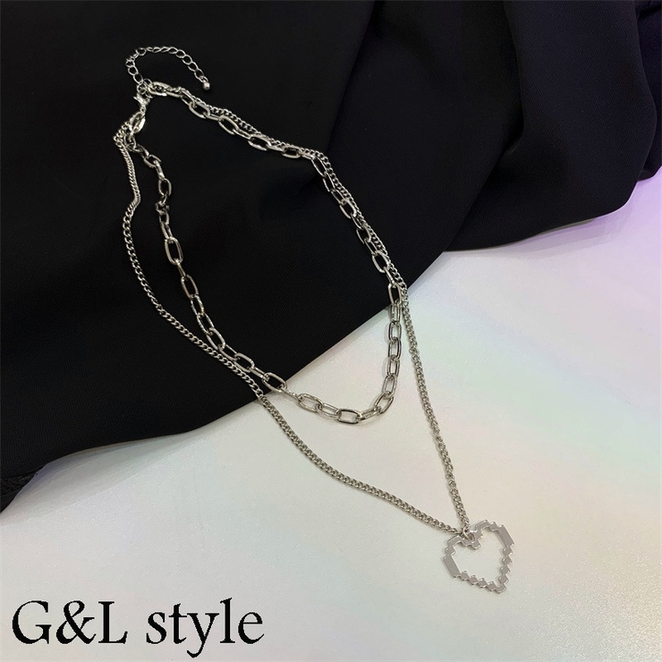 ハートモチーフ2連ネックレス 8963[品番：XB000009372]｜G&L