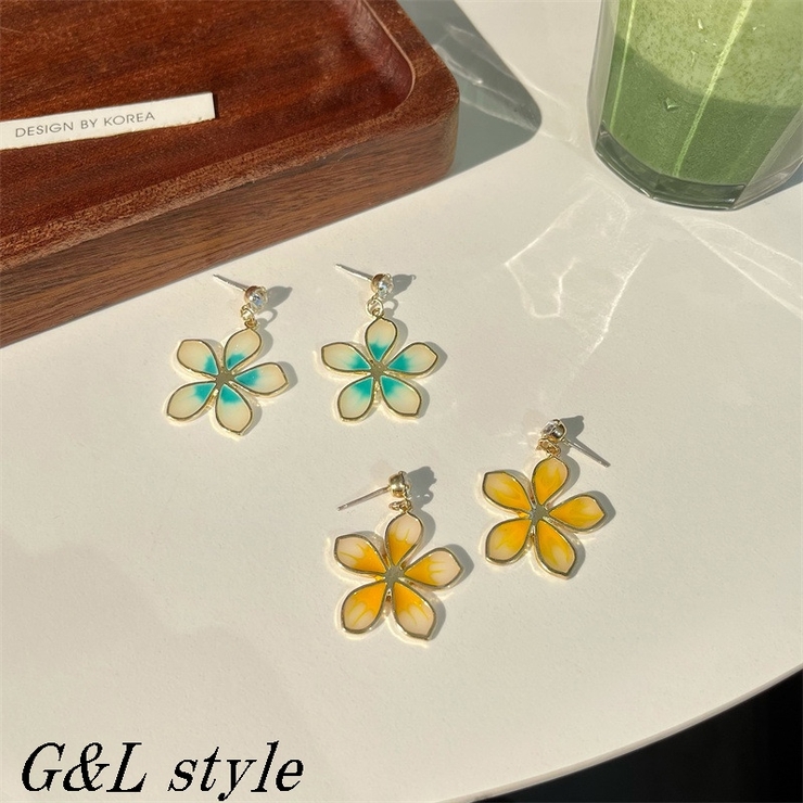 フラワーモチーフストーンピアス 9532 | G&L Style | 詳細画像1 
