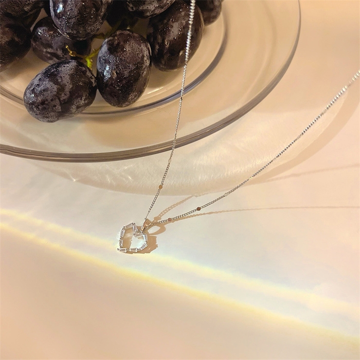 シルバー | ハートモチーフストーンネックレス 9606 | G&L Style