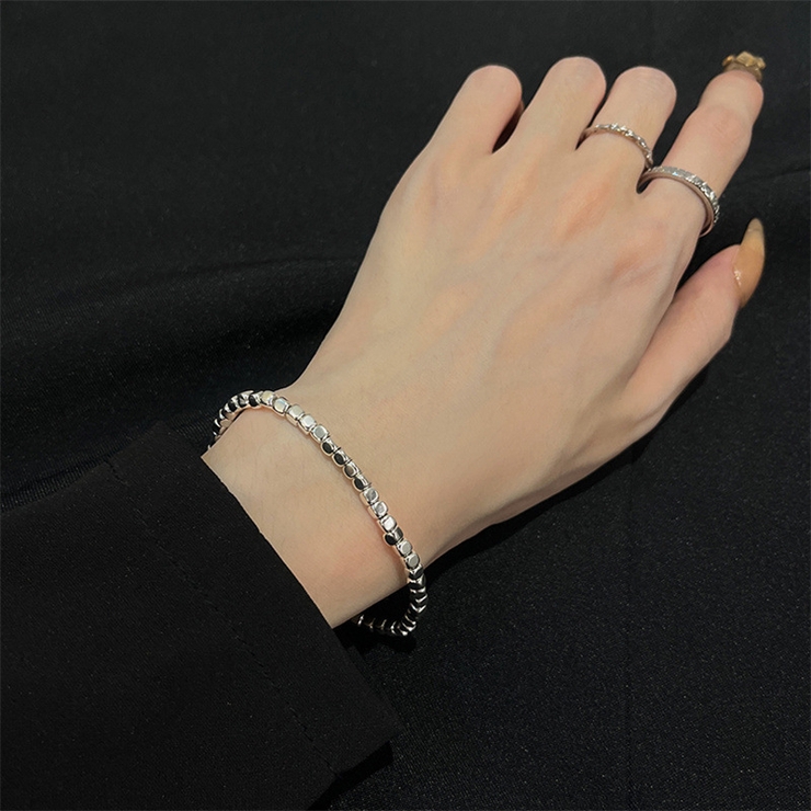ダイヤカット・スクエアカットシルバーブレスレット 9634[品番