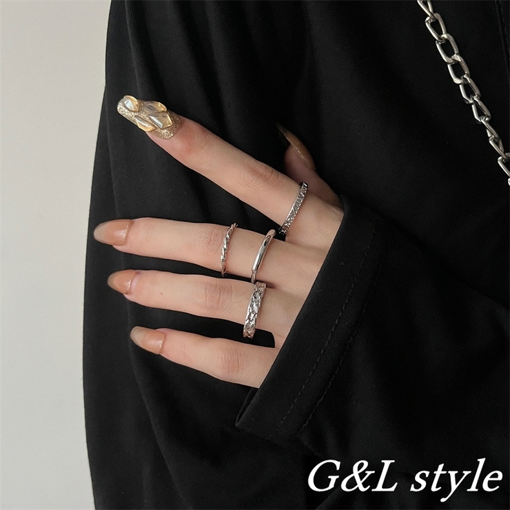 デザインリング 4点セット 9656[品番：XB000009970]｜G&L Style（ジー