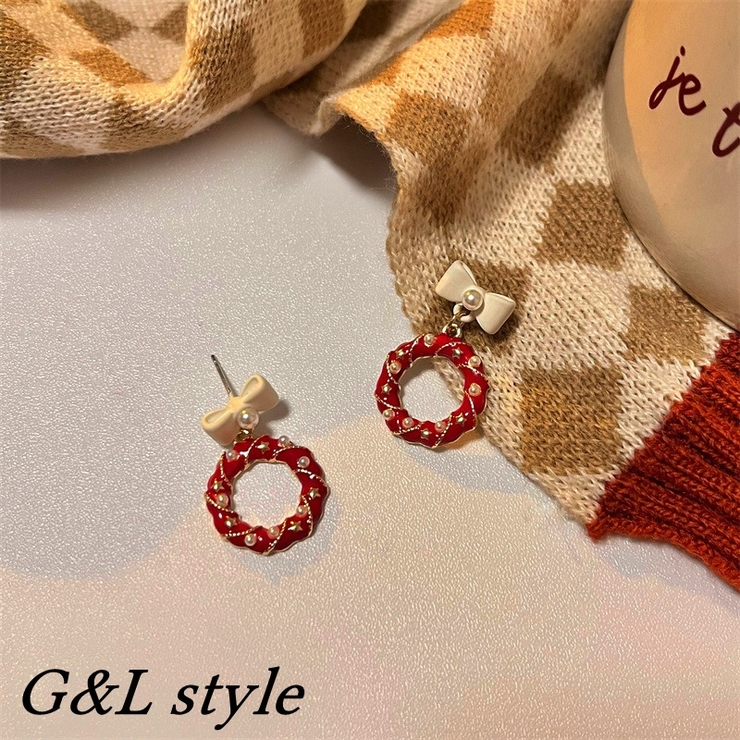 リボンモチーフサークルピアス 9694 | G&L Style | 詳細画像1 
