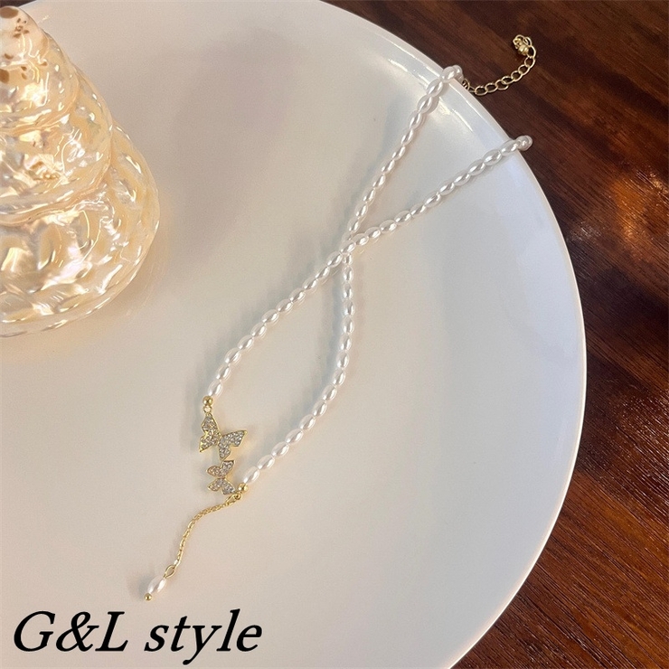 バタフライモチーフパールネックレス 9775 | G&L Style | 詳細画像1 
