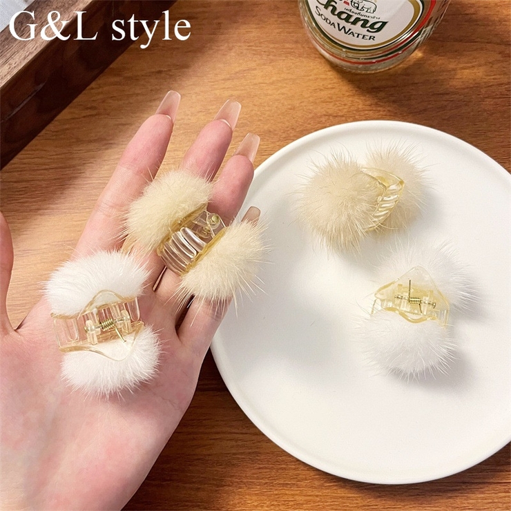 ファー付き ヘアクリップ 9883 | G&L Style | 詳細画像1 