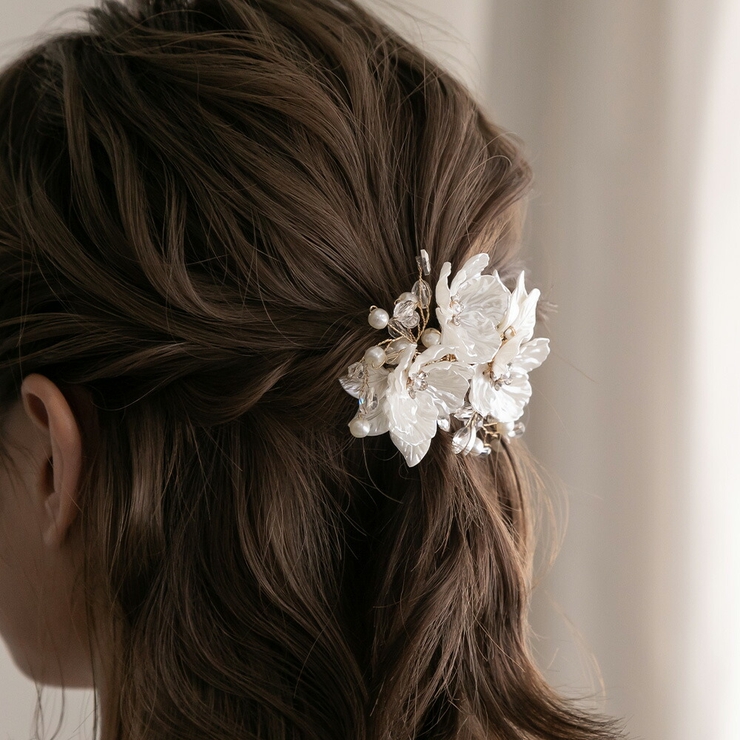 シェルフラワースリーピンクリップ リーフ ヘアーアクセサリー | epicday | 詳細画像8 