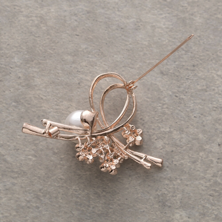 パールビジューダブルラインブローチ パール フラワー | epicday | 詳細画像4 