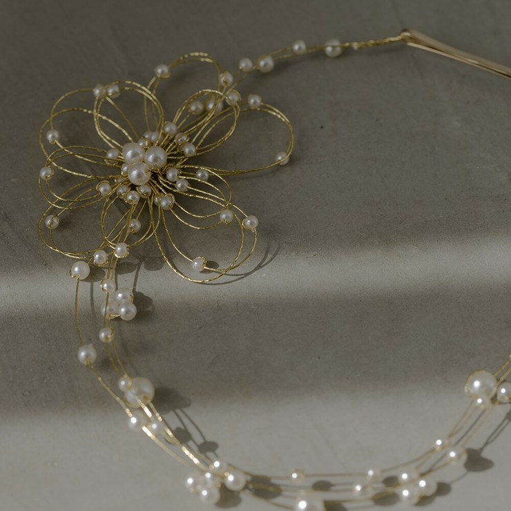 パール&花火結び水引ヘッドドレス パール 髪飾り | epicday | 詳細画像6 