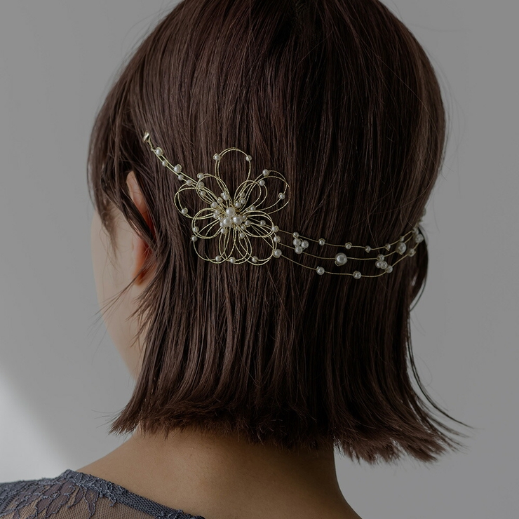 パール&花火結び水引ヘッドドレス パール 髪飾り | epicday | 詳細画像15 