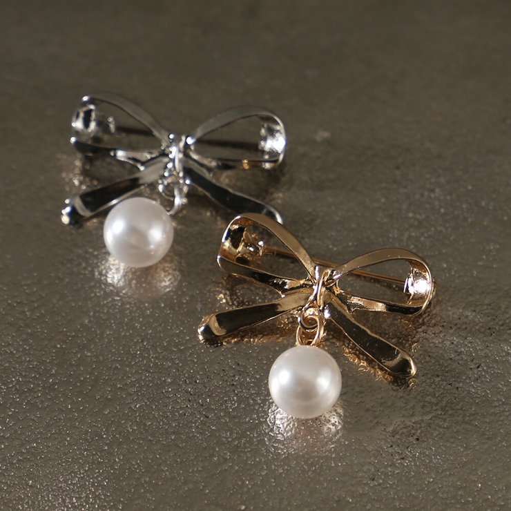 リボンスウィングパールブローチ ブローチ リボン | epicday | 詳細画像2 