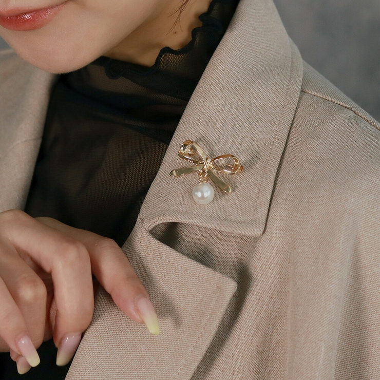 リボンスウィングパールブローチ ブローチ リボン | epicday | 詳細画像15 