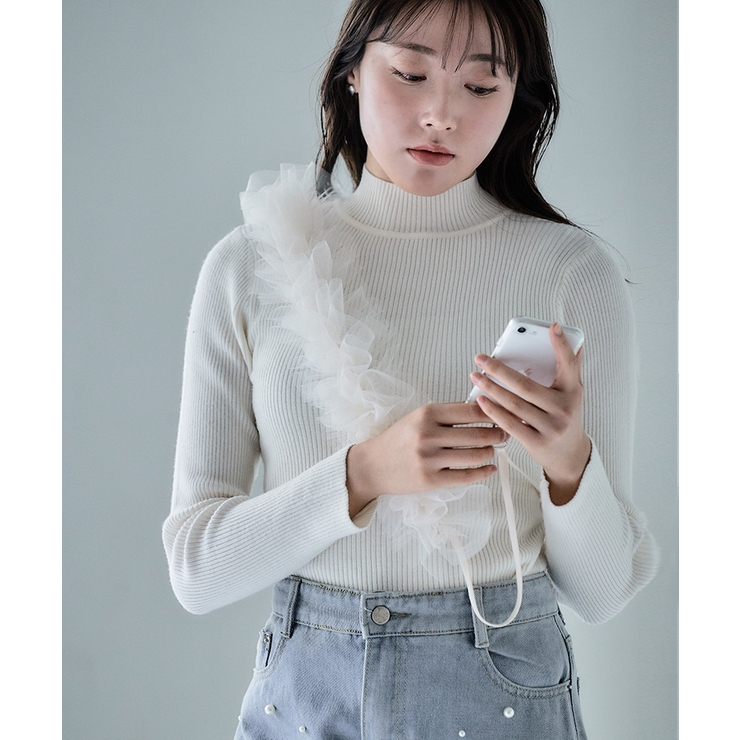 チュールフリル スマホショルダー ストラップ