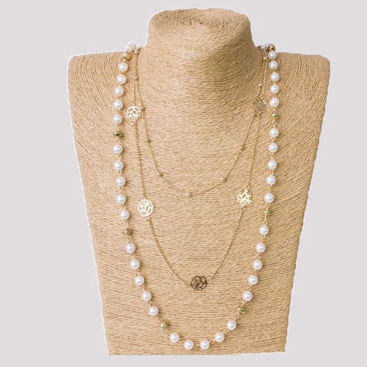 3連パール ローズ ネックレス | gulamu jewelry  | 詳細画像6 