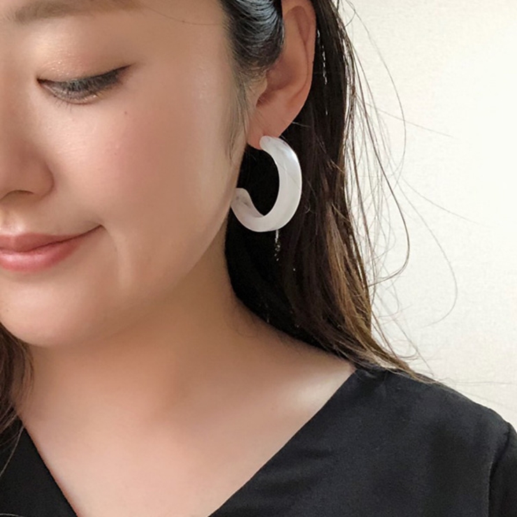 アクリル フープピアス マーブル | gulamu jewelry  | 詳細画像2 