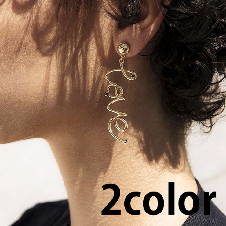 【749】LOVEの文字入りレジンのピアス／イヤリング LOVE 文字 ピアス[品番：GLJA0000321]｜gulamu jewelry （グラム