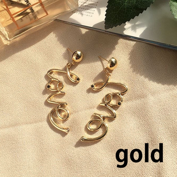 LOVE 文字 ピアス[品番：GLJA0000321]｜gulamu jewelry （グラム