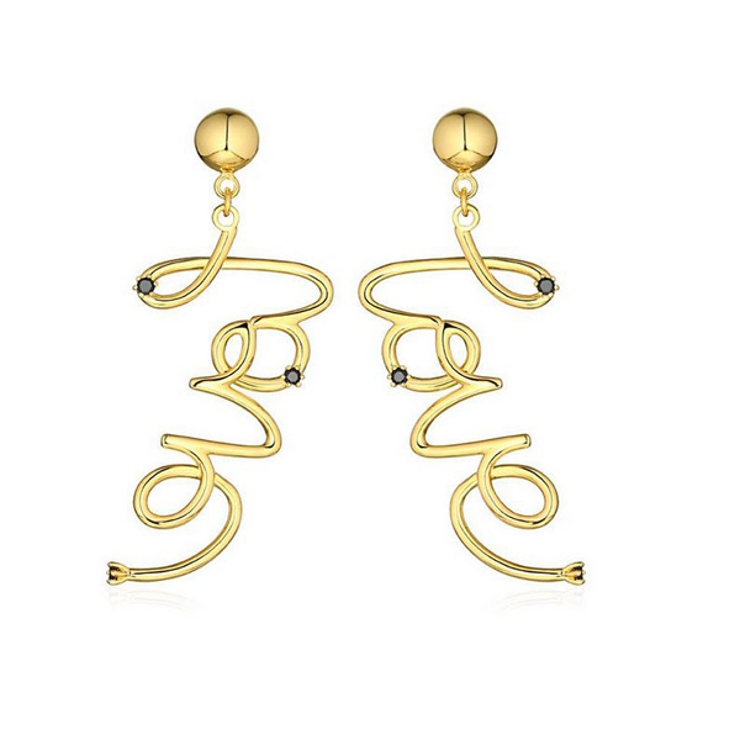 LOVE 文字 ピアス[品番：GLJA0000321]｜gulamu jewelry （グラム