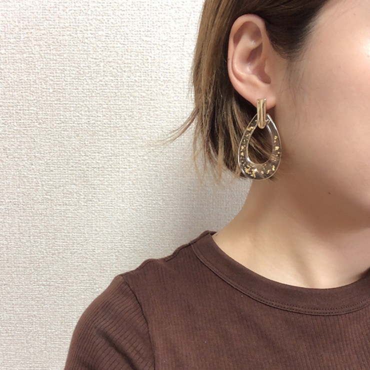 金箔 クリアピアス ドロップ | gulamu jewelry  | 詳細画像3 