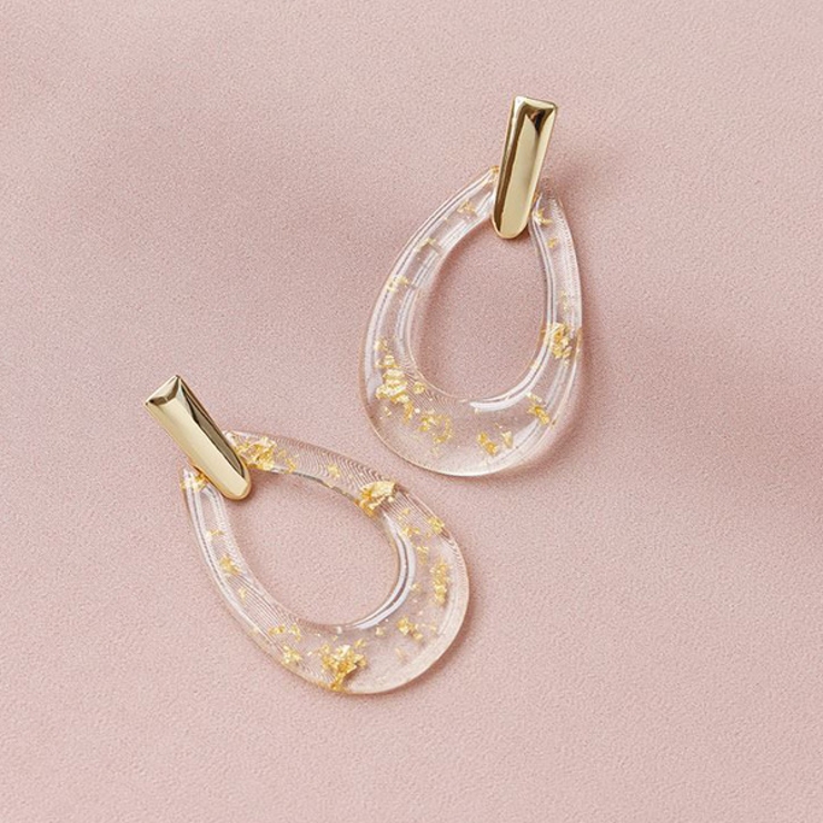 金箔 クリアピアス ドロップ | gulamu jewelry  | 詳細画像4 