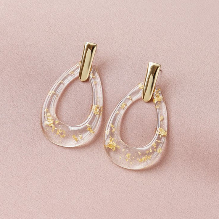 金箔 クリアピアス ドロップ | gulamu jewelry  | 詳細画像5 