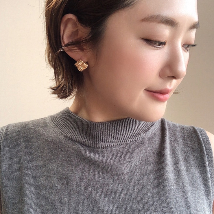 編み込み ピアス ゴールド[品番：GLJA0000415]｜gulamu jewelry