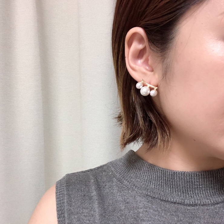 3連 パール ピアス[品番：GLJA0000447]｜gulamu jewelry （グラム 