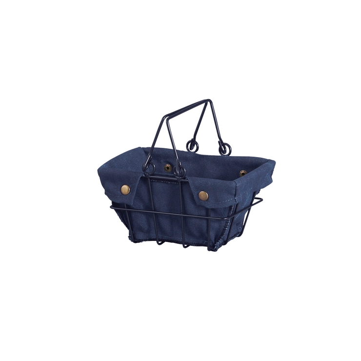 ネイビー | カジュアルテイストなワイヤーバスケット【ワイヤーファブリック バスケット ３Ｓ】 | HABITER