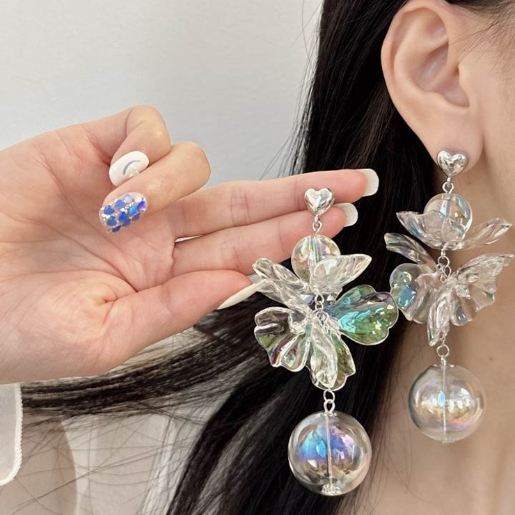 フラワーピアス ロング フラワー | HANAHANA | 詳細画像1 