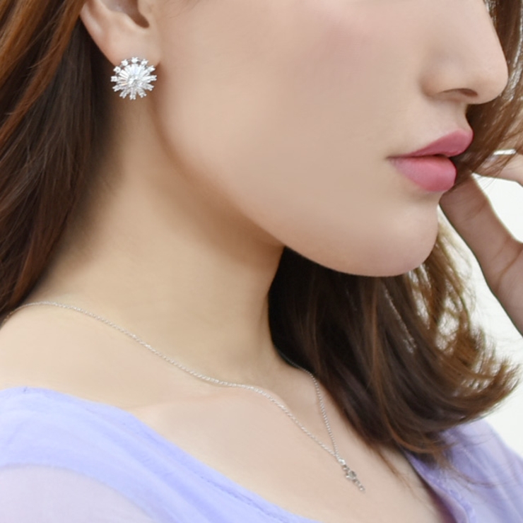 ピアス シルバー Silver925 花モチーフ 花柄 花 大ぶりピアス レデ