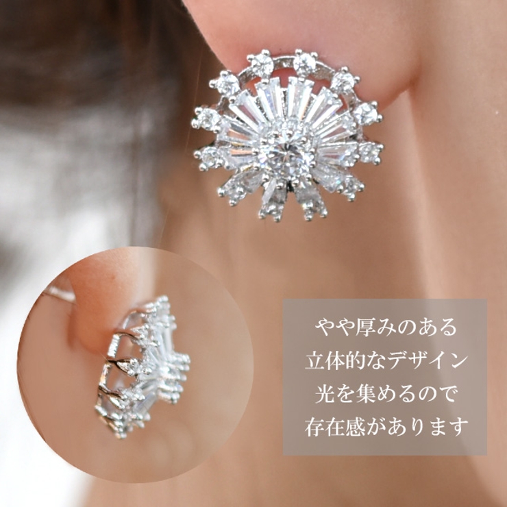 ピアス シルバー Silver925 花モチーフ 花柄 花 大ぶりピアス レデ