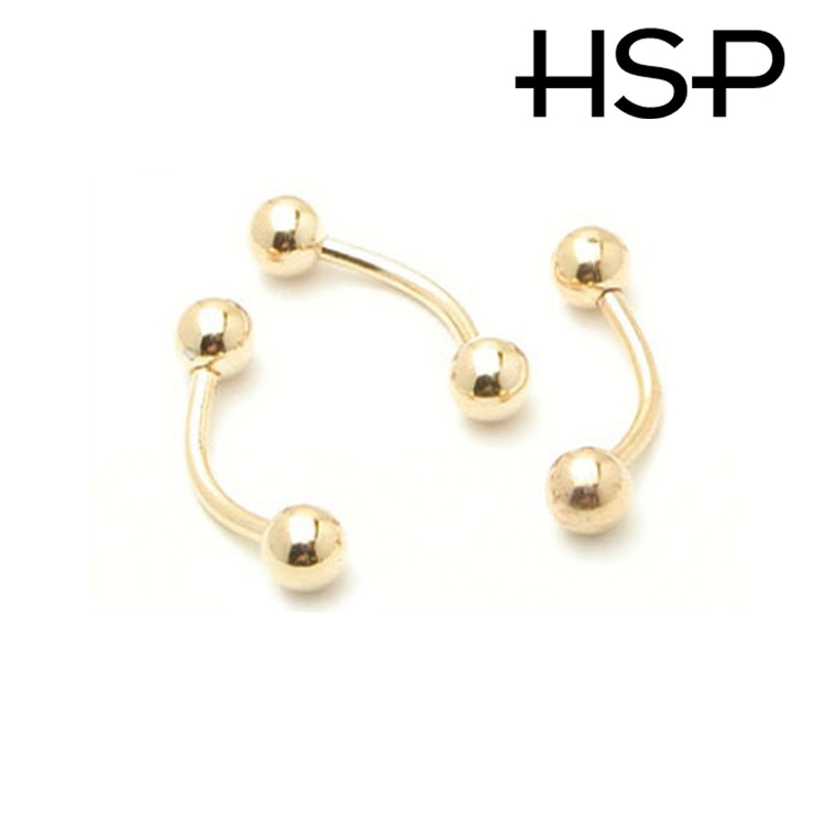 ゴールドプレート16G バナナバーベル 10mm【ボディピアス | ピアス専門店HOMESLICEPRODUCTIONS | 詳細画像2 