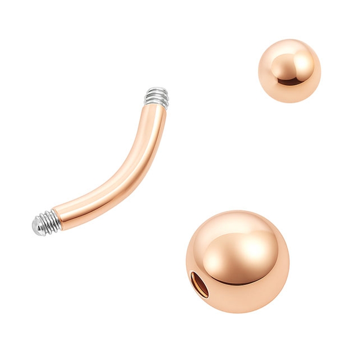 [HSP] ピンクゴールド バナナバーベル14G | ピアス専門店HOMESLICEPRODUCTIONS | 詳細画像7 