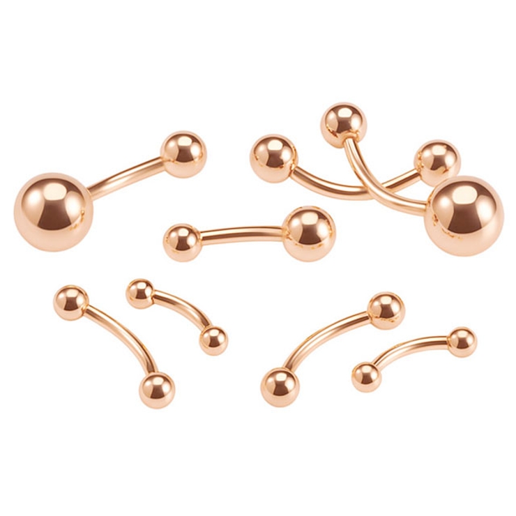 [HSP] ピンクゴールド バナナバーベル14G | ピアス専門店HOMESLICEPRODUCTIONS | 詳細画像2 