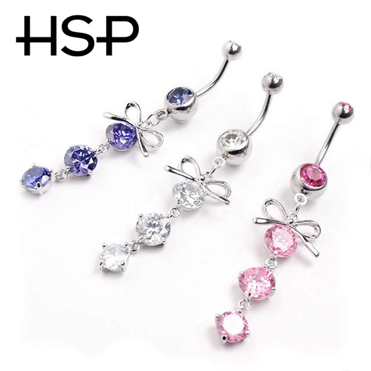 [HSP] 3連ラウンドジュエルリボンバナナバーベル | ピアス専門店HOMESLICEPRODUCTIONS | 詳細画像2 