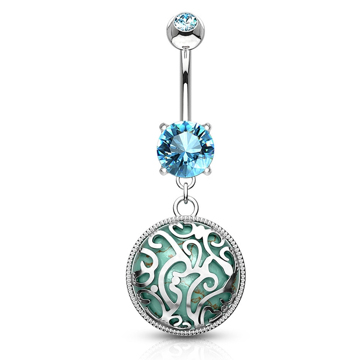 14G ゴージャスストーン バナナバーベル【 | ピアス専門店HOMESLICEPRODUCTIONS | 詳細画像1 