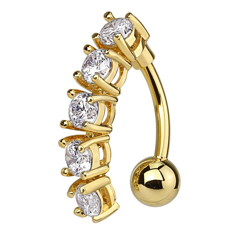 ゴールド | 14G トップダウン 5ラウンドジュエル | ピアス専門店HOMESLICEPRODUCTIONS