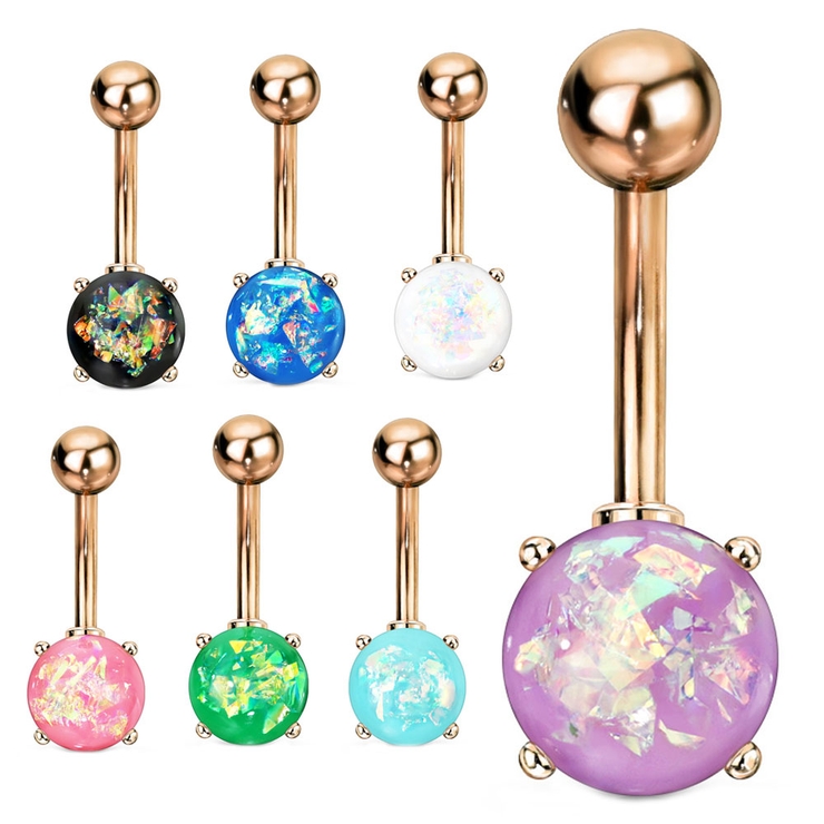 ヘソピアス 14G オパールグリッター | ピアス専門店HOMESLICEPRODUCTIONS | 詳細画像1 