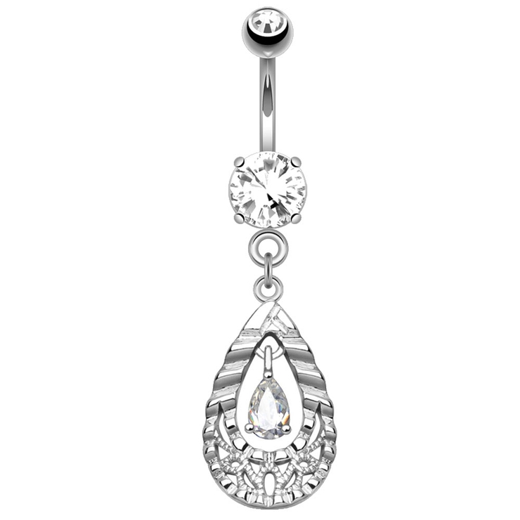 シルバー | 14G ティアドロップ センタージュエル | ピアス専門店HOMESLICEPRODUCTIONS
