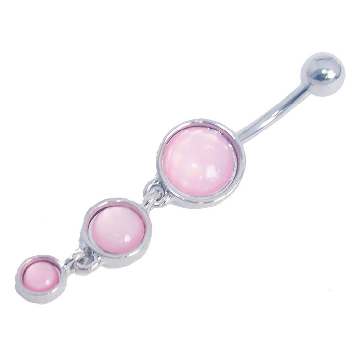 イルミストーン×ピンク | トリプルラウンドダングル オパールグリッター＆イルミネーションストーン バナナバ… | ピアス専門店HOMESLICEPRODUCTIONS