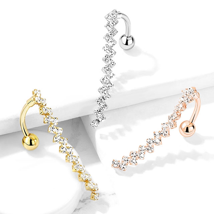 ヘソピアス CZ スクエア＆ジグザグダングル | ピアス専門店HOMESLICEPRODUCTIONS | 詳細画像5 