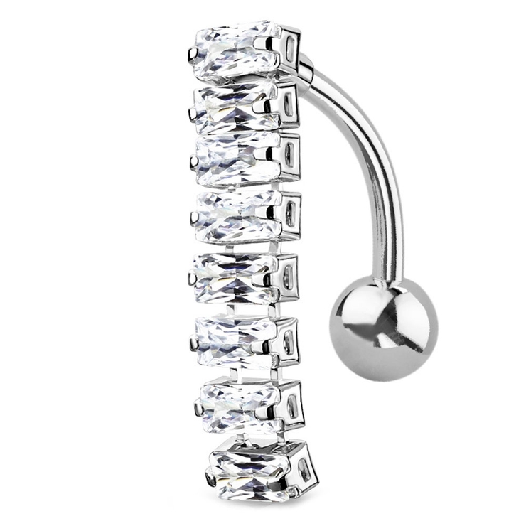 クリア | ヘソピアス CZ 8バゲット | ピアス専門店HOMESLICEPRODUCTIONS