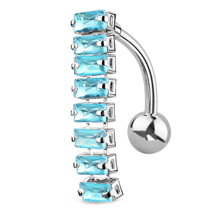 アクア | ヘソピアス CZ 8バゲット | ピアス専門店HOMESLICEPRODUCTIONS