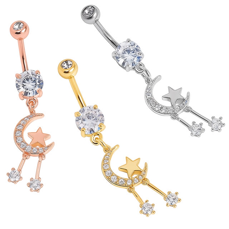 CZパヴェ クレセントムーン&スター バナナバーベル 三日月14G | ピアス専門店HOMESLICEPRODUCTIONS | 詳細画像7 