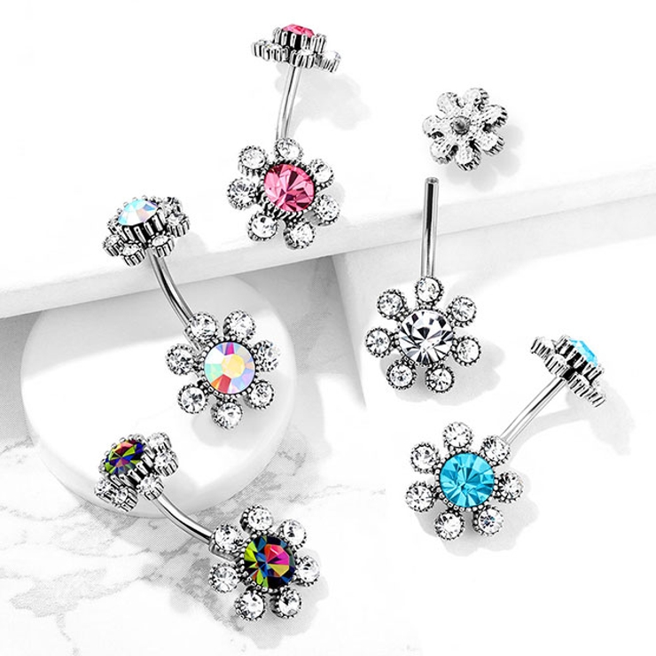ヘソピアス 14G カラージェムフラワー | ピアス専門店HOMESLICEPRODUCTIONS | 詳細画像3 