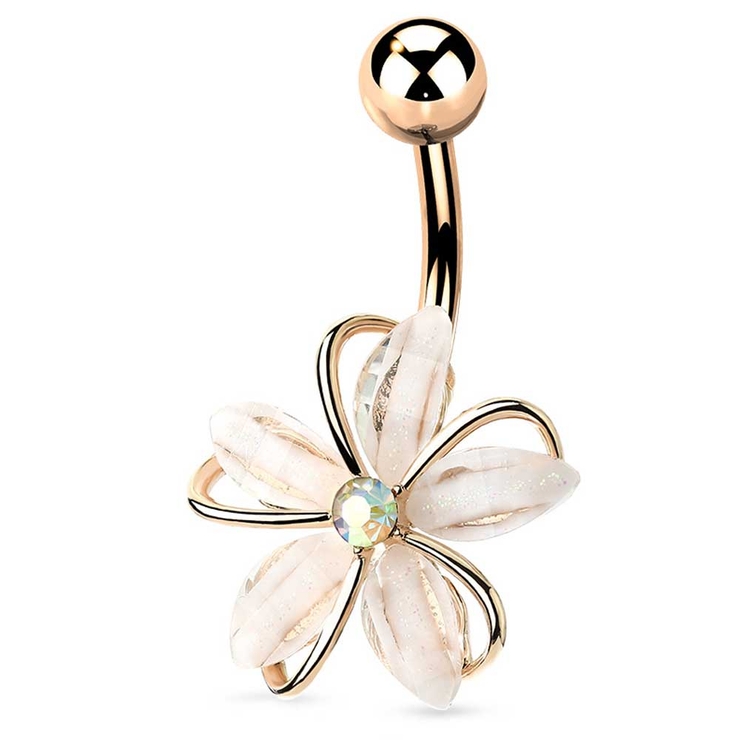 ピンクゴールド | ヘソピアス 14G CZ | ピアス専門店HOMESLICEPRODUCTIONS