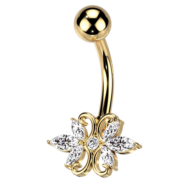 ゴールド | ヘソピアス 14G かわいい | ピアス専門店HOMESLICEPRODUCTIONS