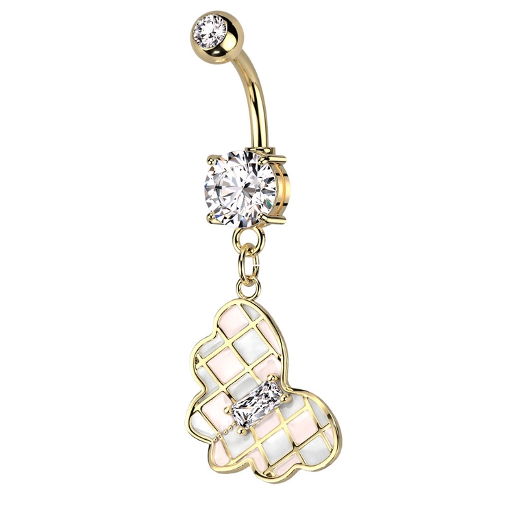 ヘソピアス 14G バタフライ | ピアス専門店HOMESLICEPRODUCTIONS | 詳細画像1 