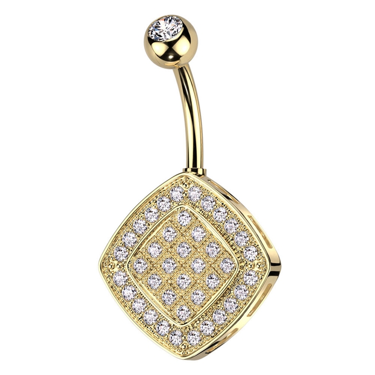 ゴールド | ヘソピアス 14G ダイヤ型 | ピアス専門店HOMESLICEPRODUCTIONS